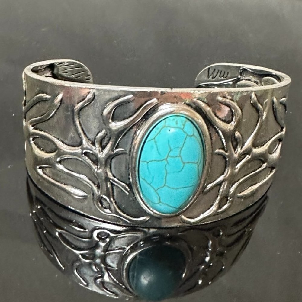 Western Turquoise Cuff Bracelet Large XL 7" wrist Boho Gift NWT Mom Southwestern